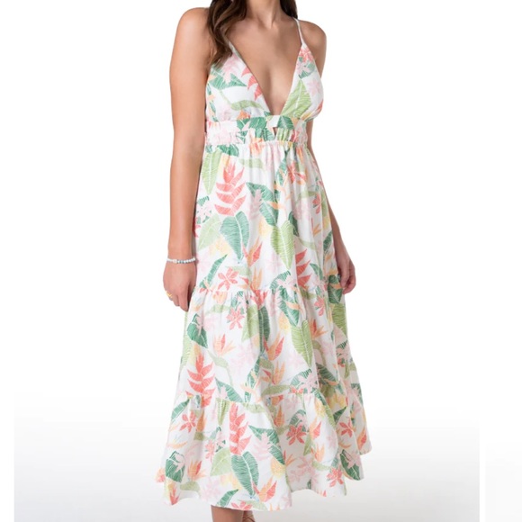 Tori Richard Tropical Resort Wear Maxi Dress Small - Picture 1 of 5